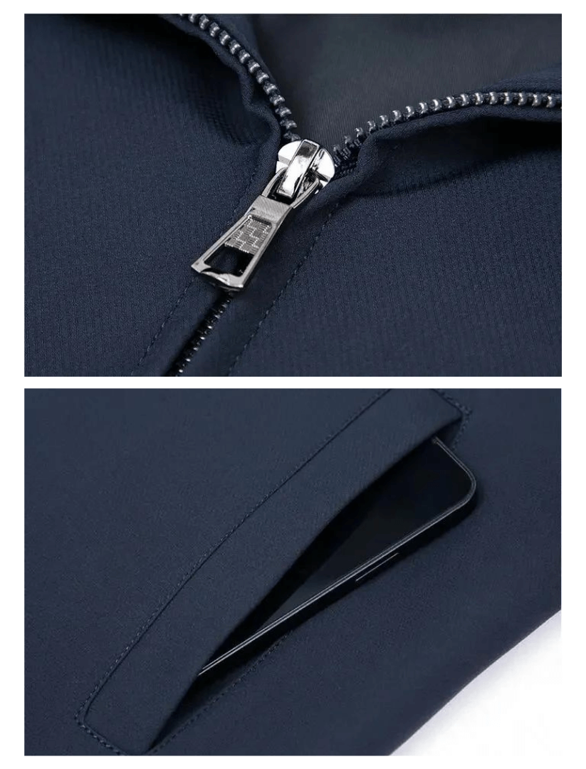 Men’s Tailored Notched Collar Zip Front Jacket