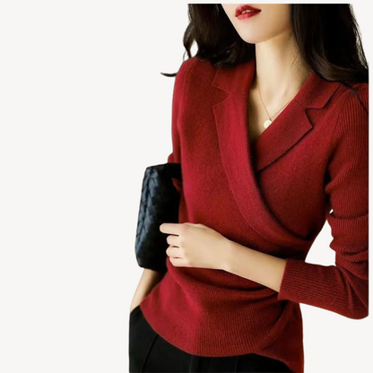 Women's Knit Wrap V-Neck Sweater