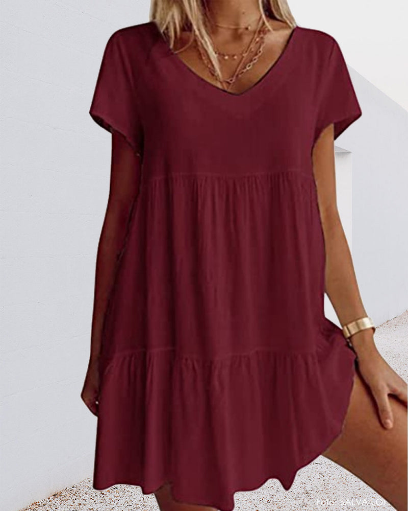 Lightweight Short Sleeve Women's Summer Dress