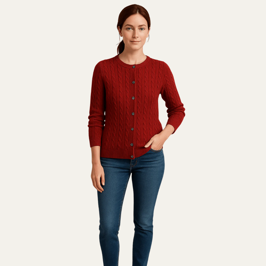 Women’s Cable Knit Button-Front Cardigan