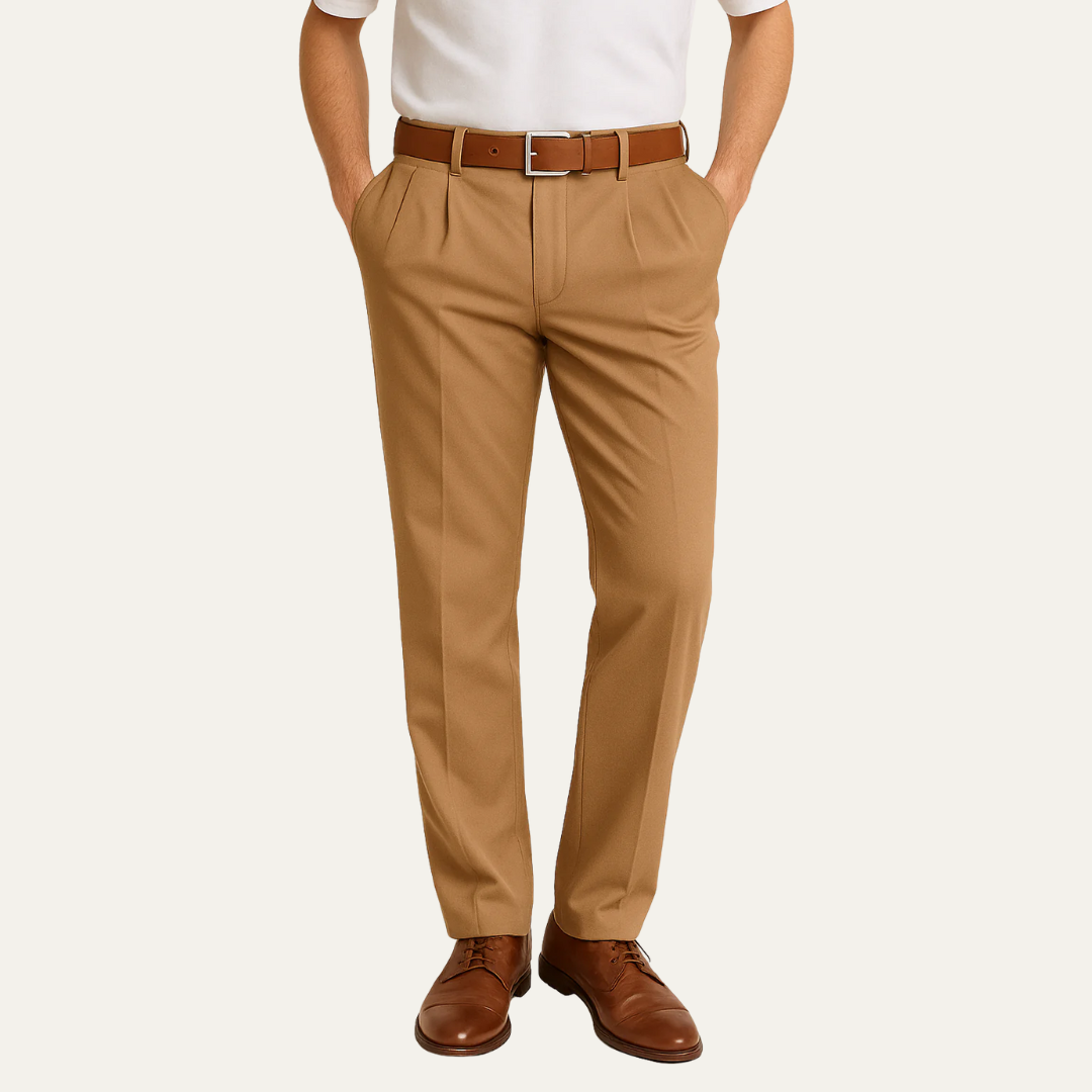 Men’s Classic Single-Pleat Dress Trousers