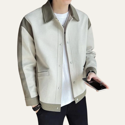 Men’s Modern Contrast Sleeve Varsity Jacket