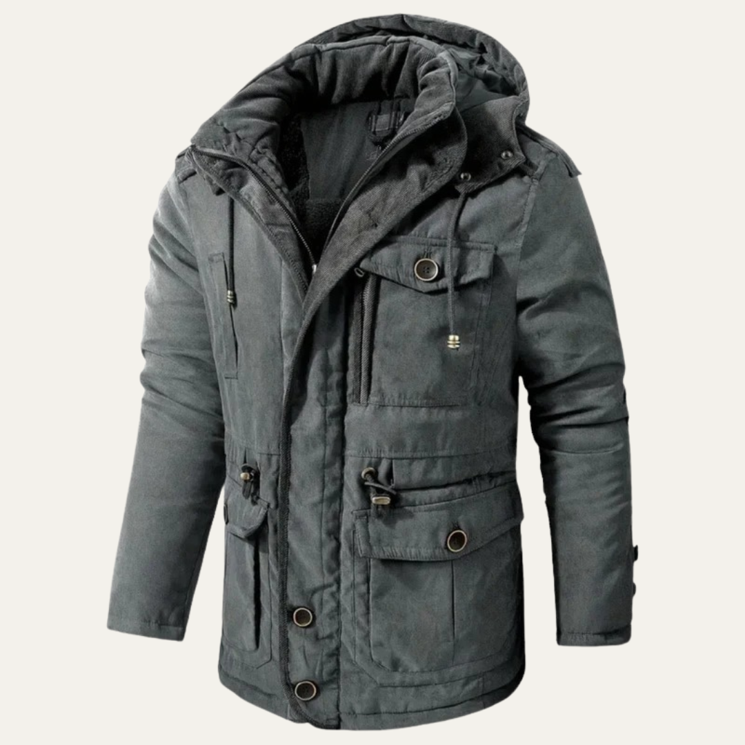 Men’s Corduroy Utility Jacket with Sherpa Collar