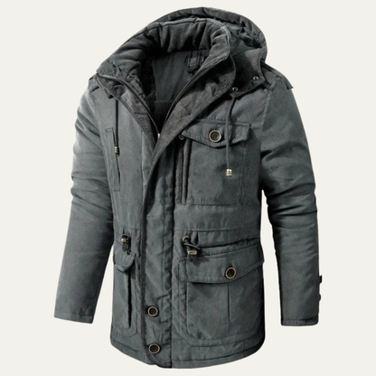 Men’s Corduroy Utility Jacket with Sherpa Collar