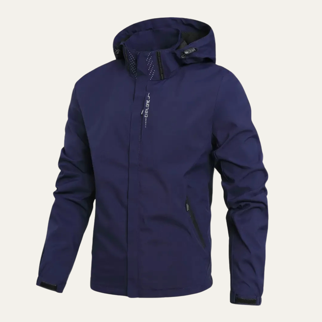 Men’s Waterproof Windproof High Neck Outdoor Shell Jacket