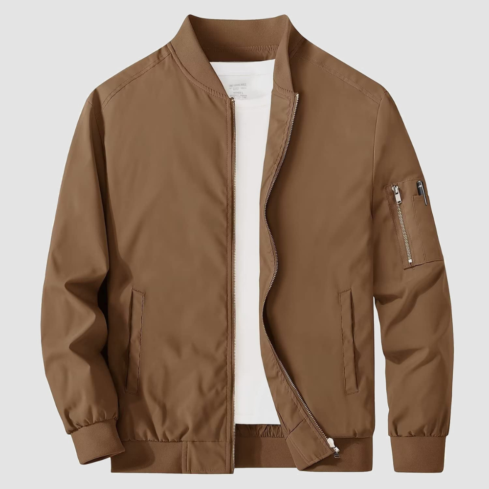 Men’s Classic Full Zipper Bomber Jacket