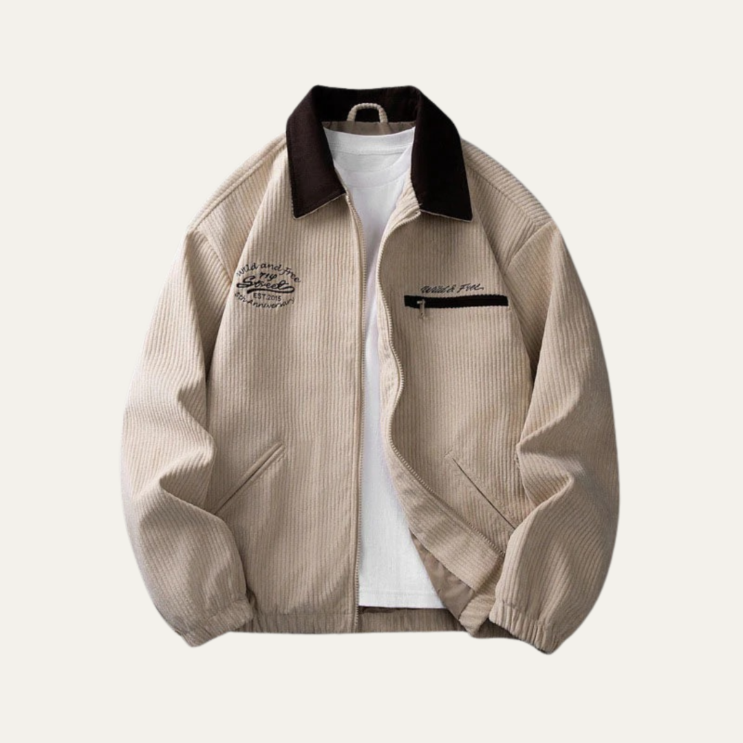 Men’s Oversized Textured Workwear Zip Jacket