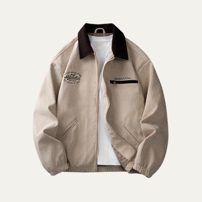 Men’s Oversized Textured Workwear Zip Jacket