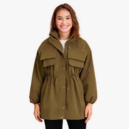 Casual Utility Jacket with Pockets for Women