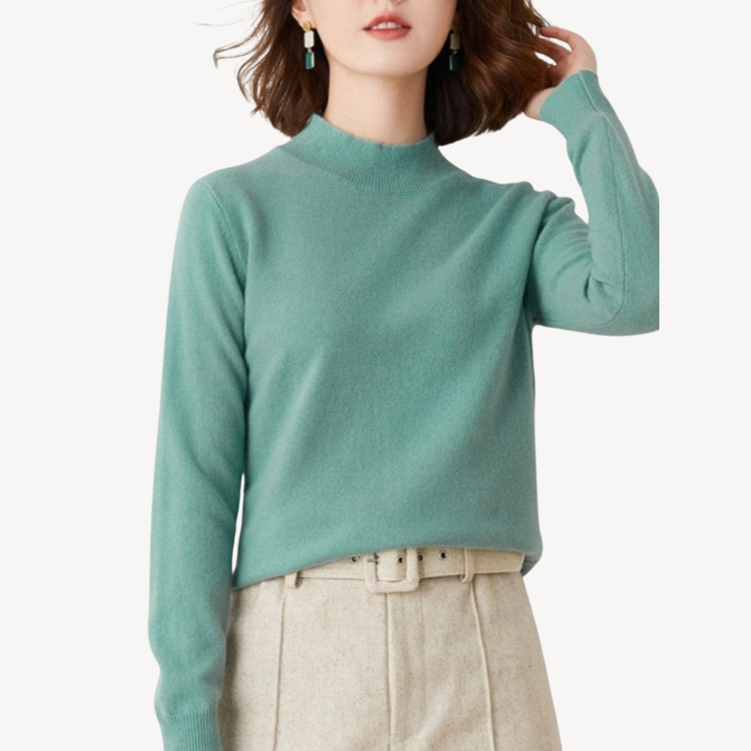 Mock Neck Cashmere Sweater Women