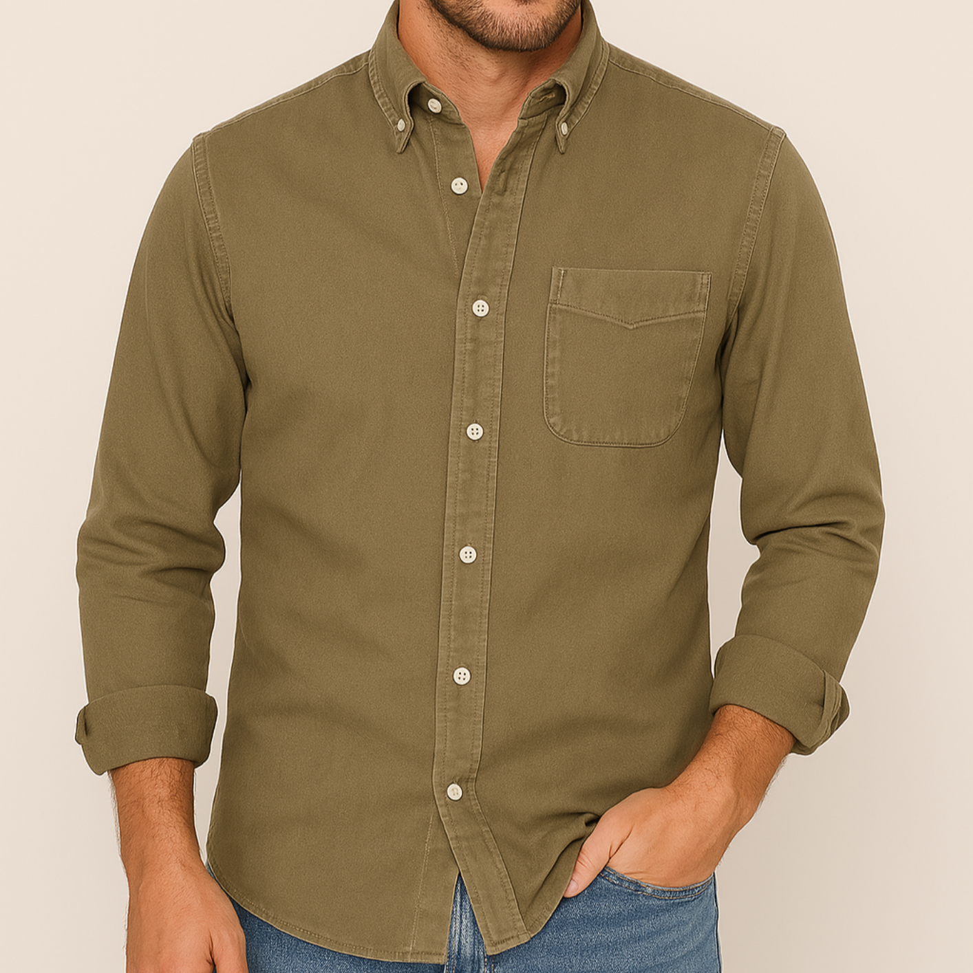 Men's Cotton Oxford Shirt – Classic Button-Down, Breathable Casual Fit