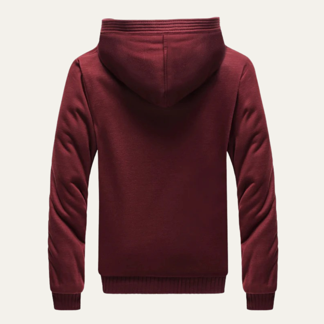 Men’s Heavy Duty Plush Fleece Lined Hooded Zip Jacket
