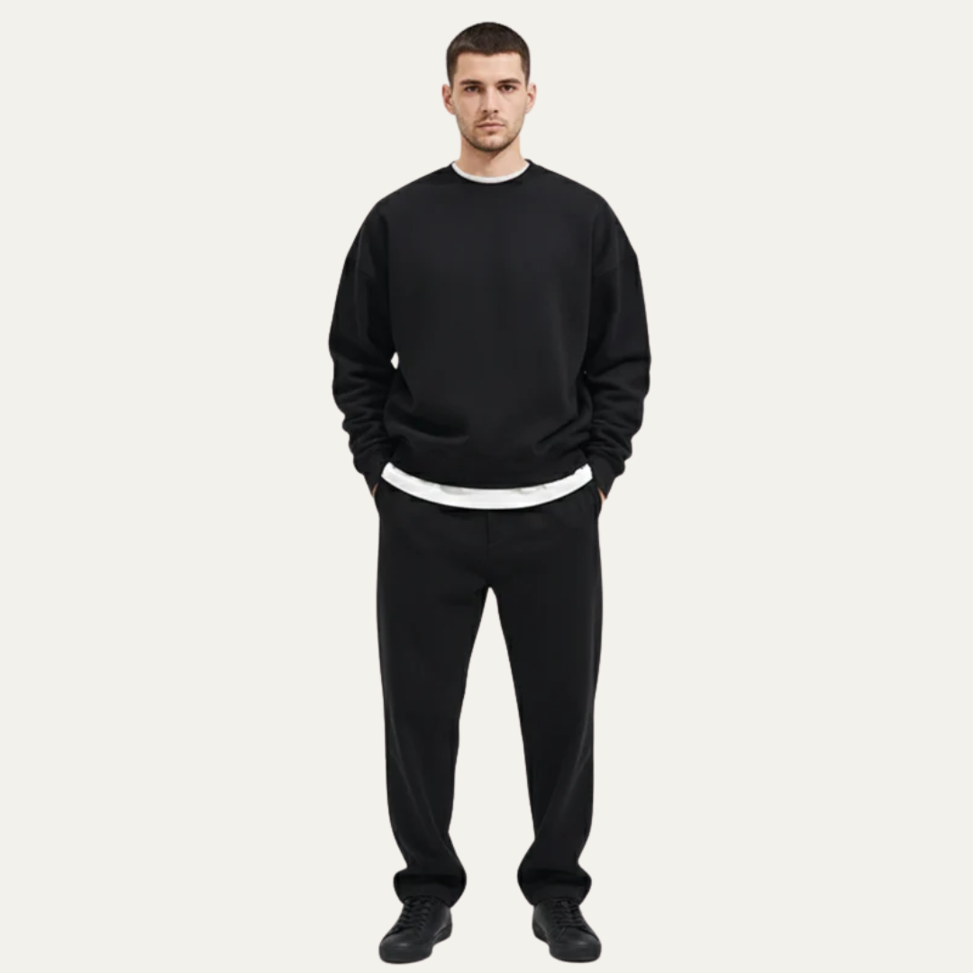Men’s Oversized Crewneck Sweatshirt With Exposed Seam