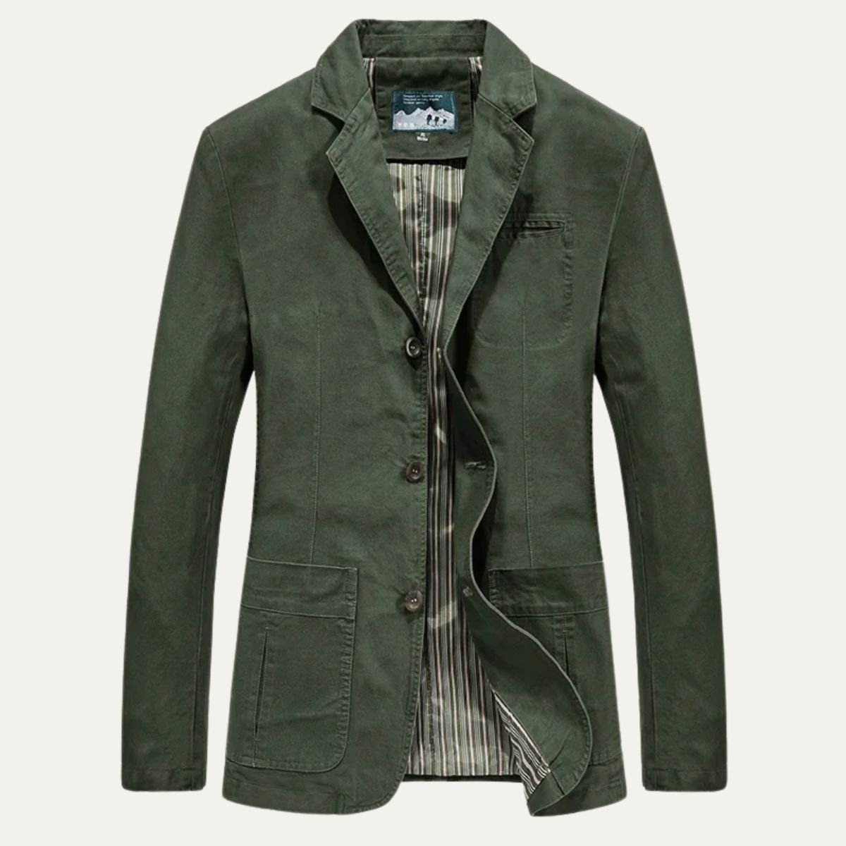 Men’s Casual Cotton Blazer with Patch Pockets