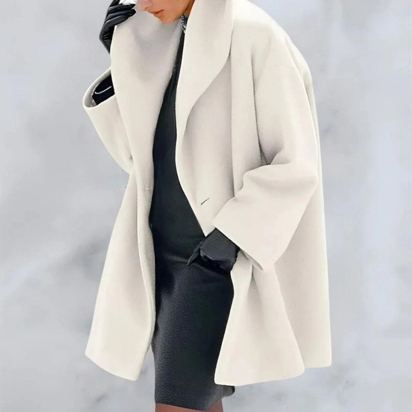 Stylish long winter coat for women with buttons | Perfect for cold days