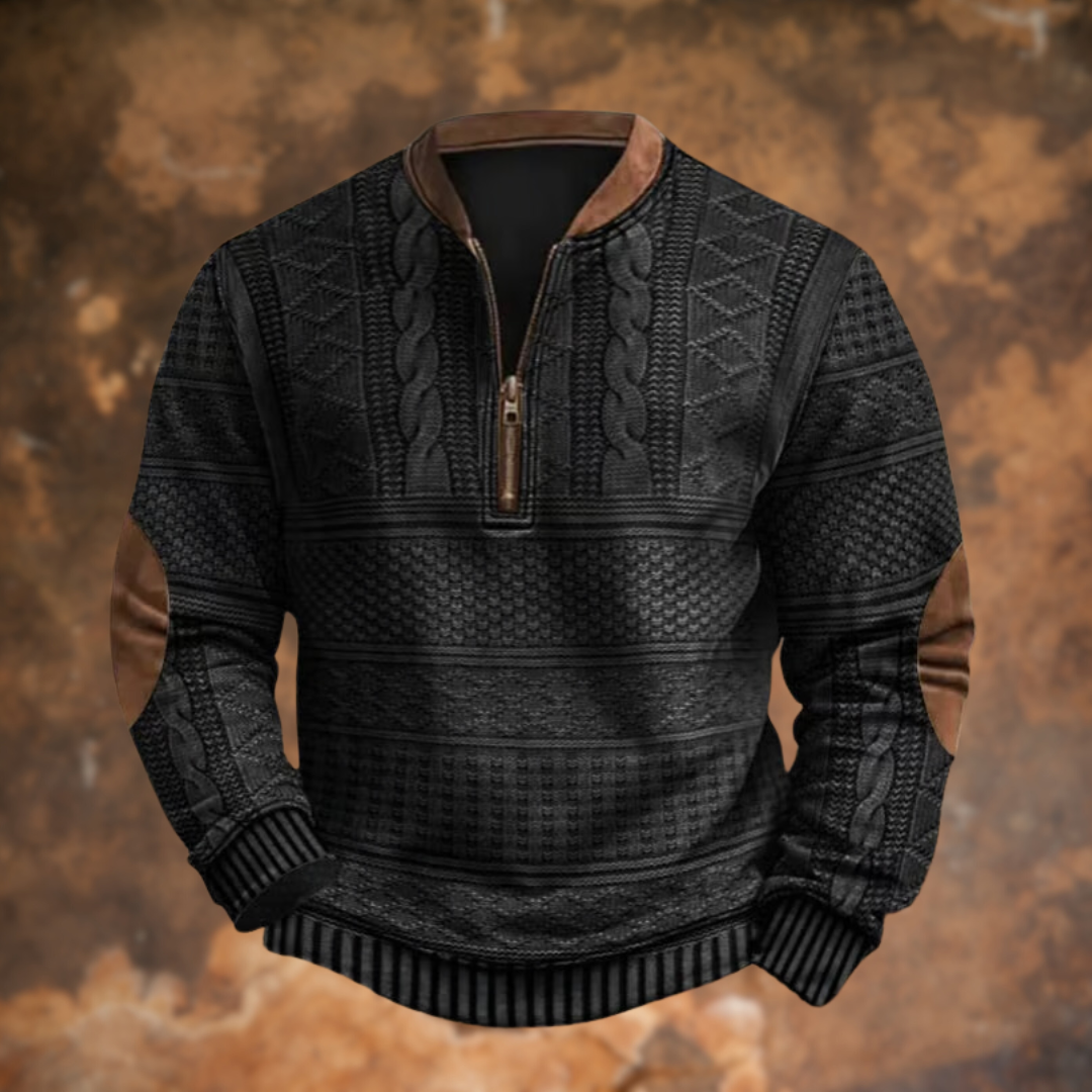 Men's sweatshirt with full-length zipper and side pockets