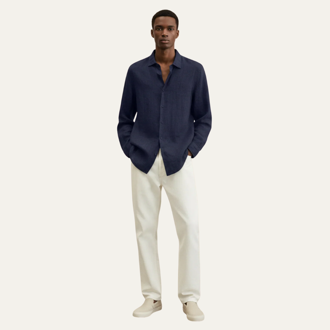 Men’s Relaxed Linen Button Up Outfit