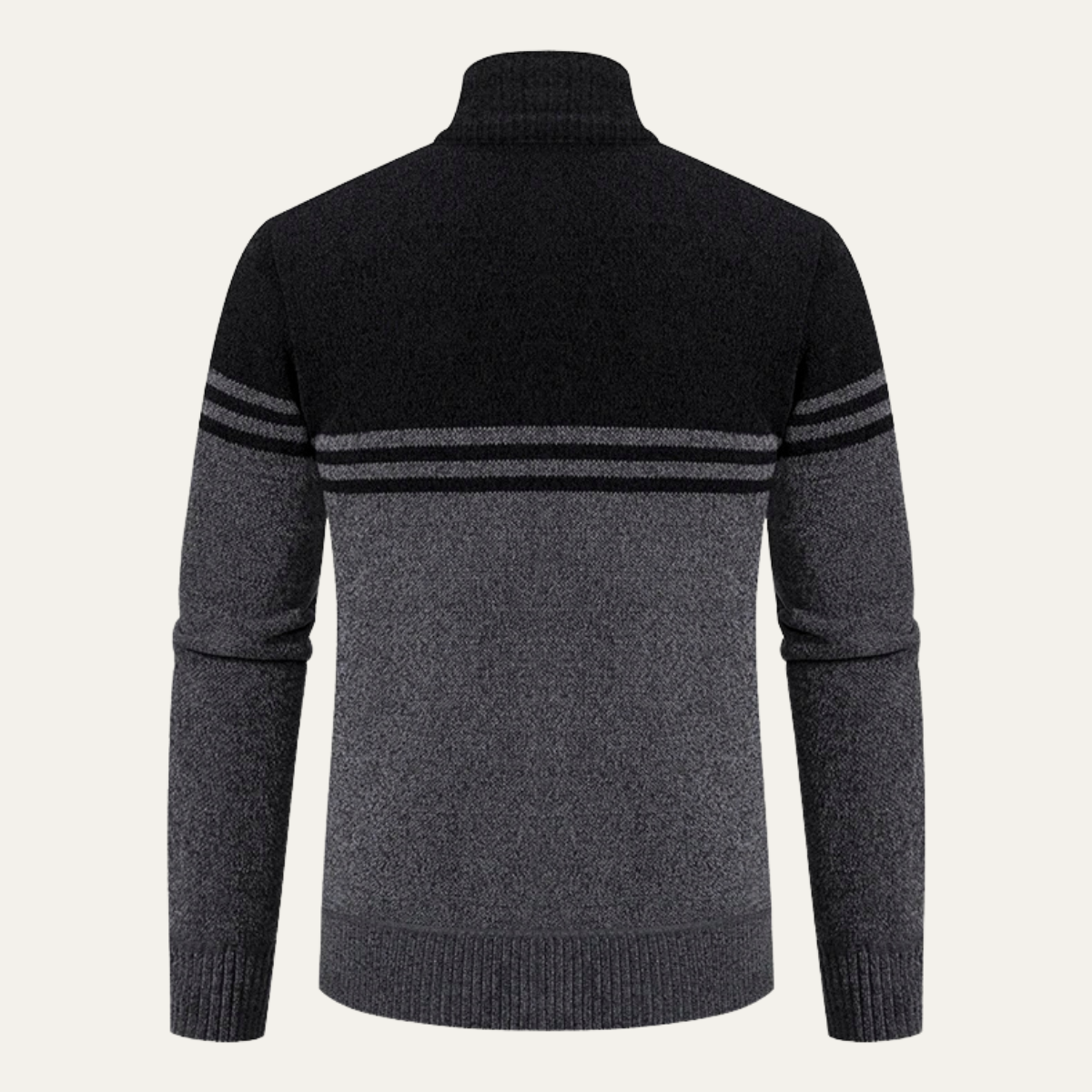 The Genova Men's Striped Thick Fleece Lined Knit Cardigan