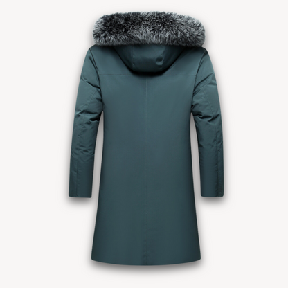 Men's Waterproof Parka Coat - Faux Fur Hood