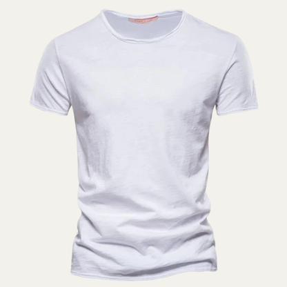 Men’s Fitted Raw Edge Crewneck T Shirt