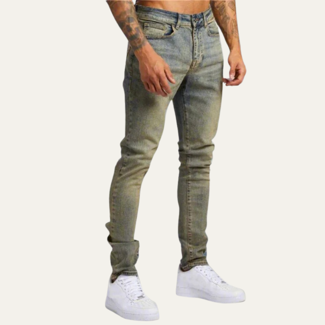 Men’s Distressed Skinny Low Rise Jeans