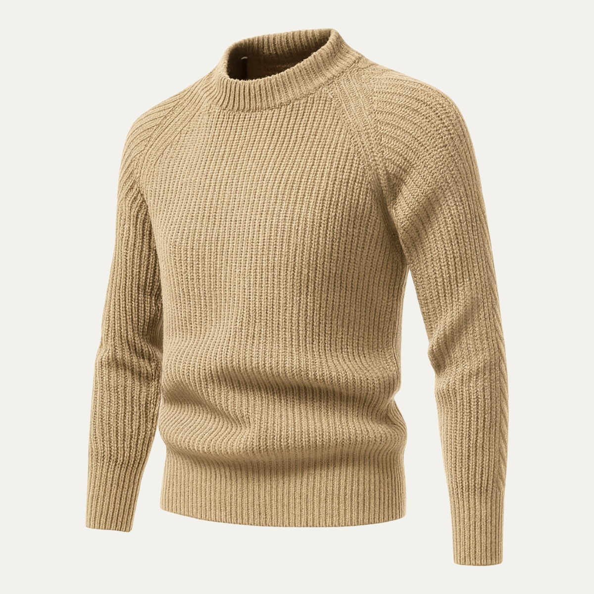 Men’s Raglan Sleeve Wide Ribbed Knit Sweater