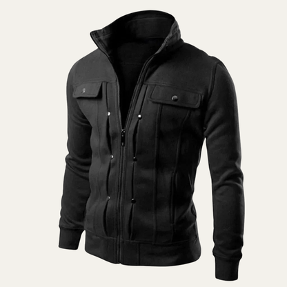 Men’s Modern Fitted High Collar Zip Up Jacket