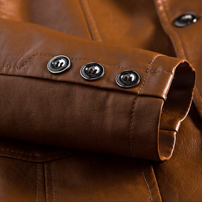 Men's Faux Leather Blazer Jacket
