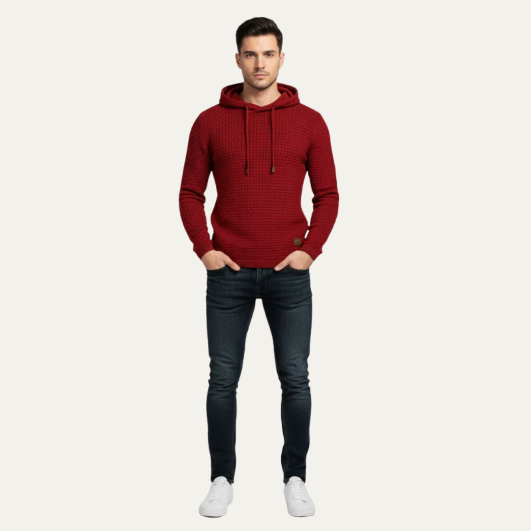 Men’s Classic Fine Knit Hooded Sweater