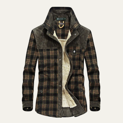 Men’s Sherpa Lined Plaid Shirt Jacket