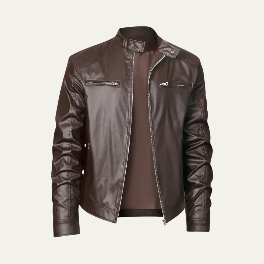 Men’s Fitted Leather Motorcycle Jacket