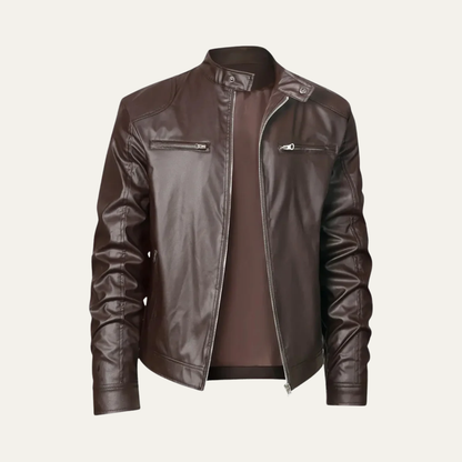 Men’s Fitted Leather Motorcycle Jacket