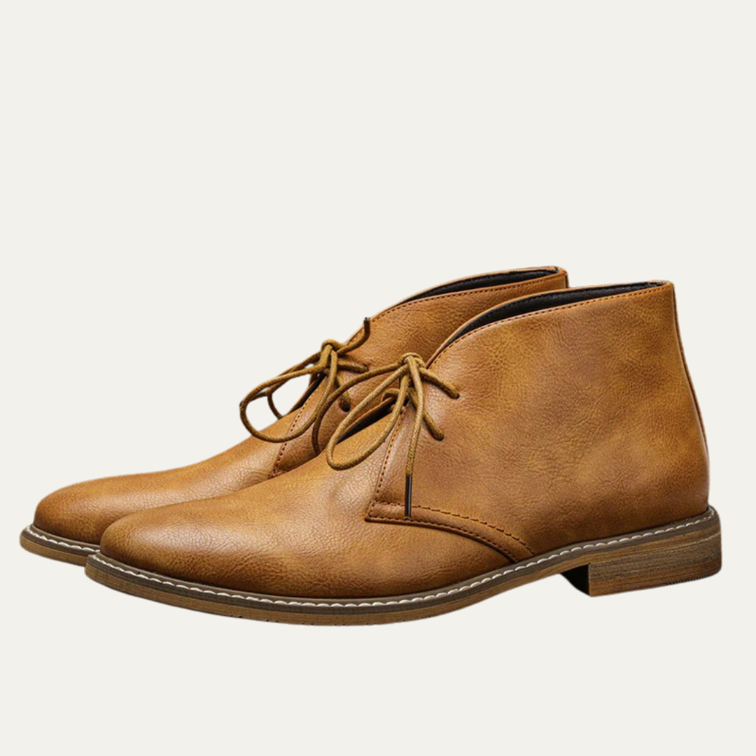Men’s Minimalist Leather Look Chukka Boots