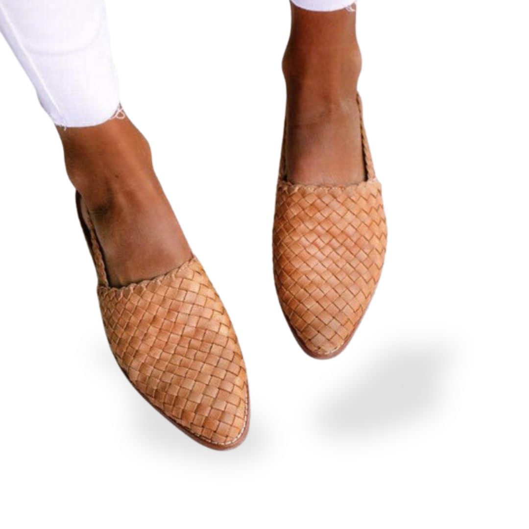 Woven Pointed Orthopedic Flats Women
