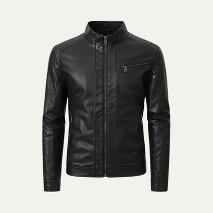 Men’s Sleek Faux Leather Motorcycle Jacket