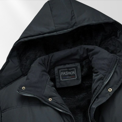 Men’s Structured Padded Puffer Jacket with Detachable Hood