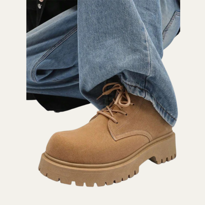 Men’s Retro Lace Up Lug Sole Ankle Boots