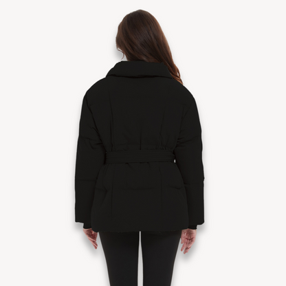 Belted Quilted Puffer Jacket for Women