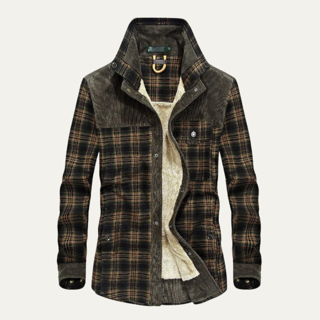 Men’s Plaid Sherpa Lined Flannel Shirt Jacket