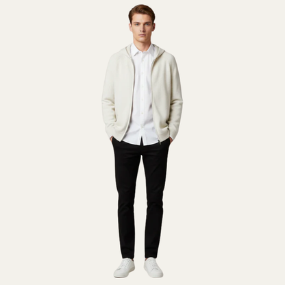 Men’s Full Zip Hooded Knit Cardigan