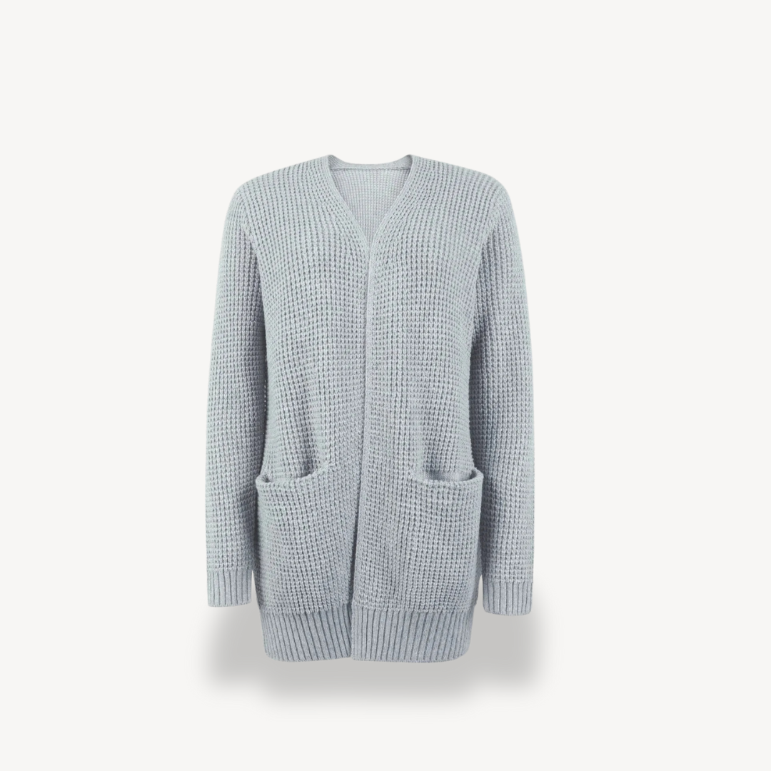 Ribbed Knit Cardigan with Pockets Women