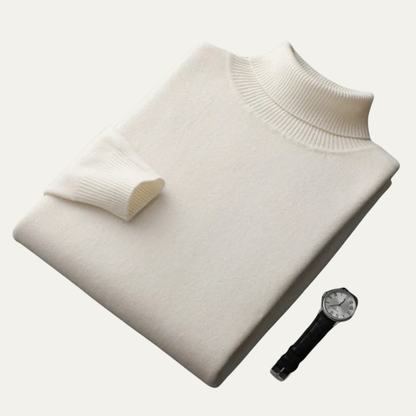 Men’s Smooth Knit Fitted Turtleneck Sweater