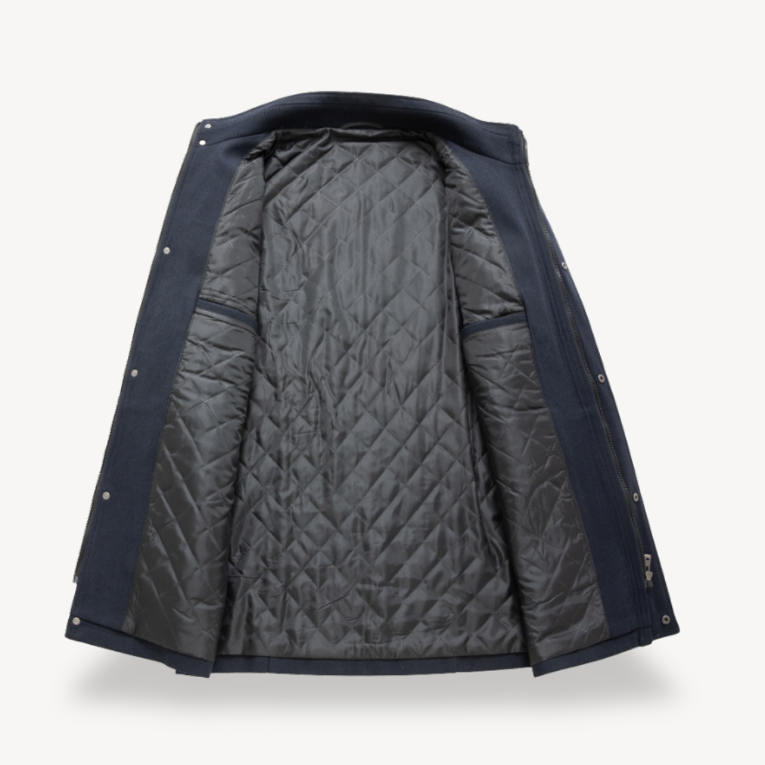 Men’s Wool Blend Jacket with Quilted Lining