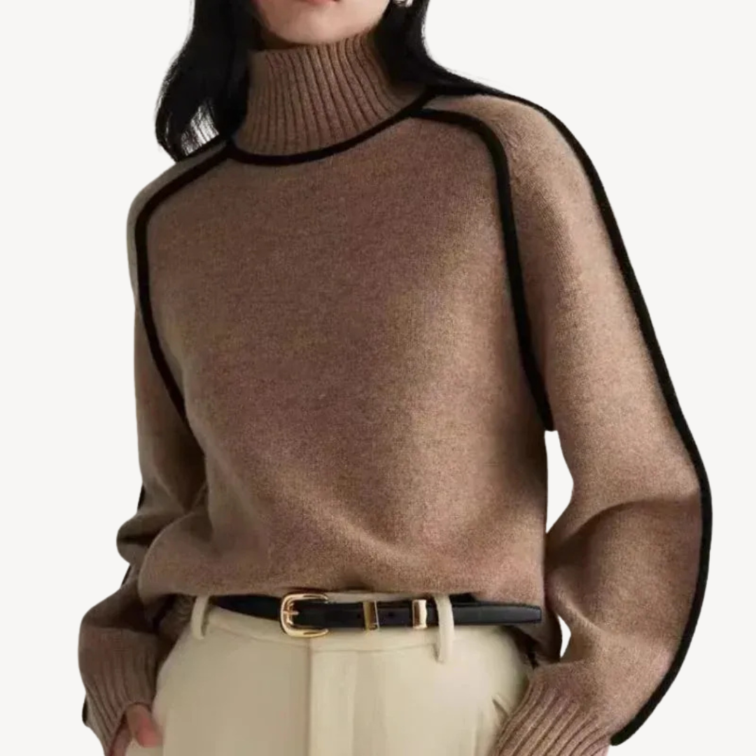 Patterned Turtleneck Sweater for Women