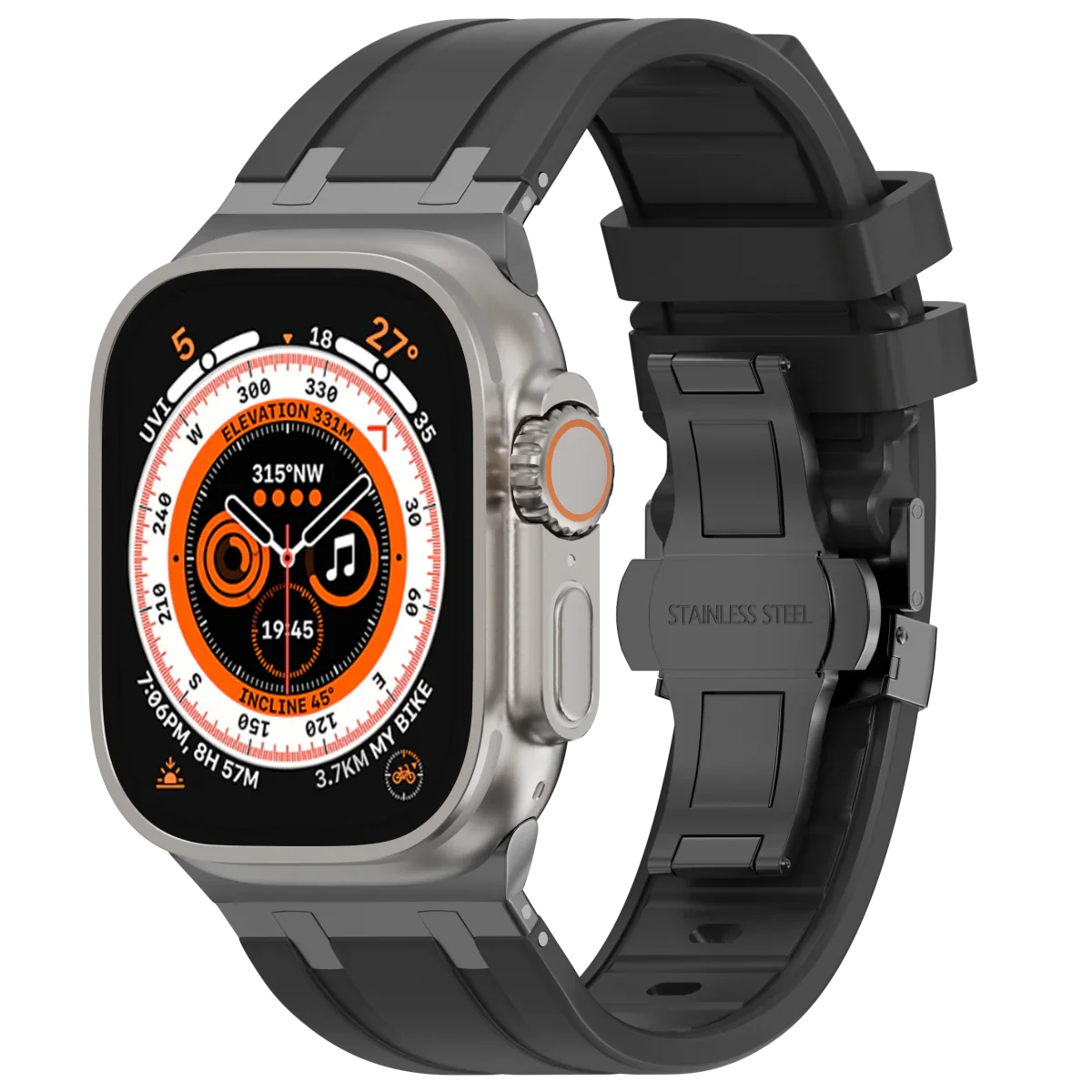 Soft Silicone Apple Watch Band With Metal Clasp