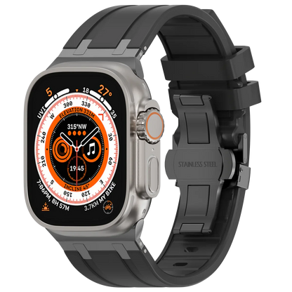 Soft Silicone Apple Watch Band With Metal Clasp
