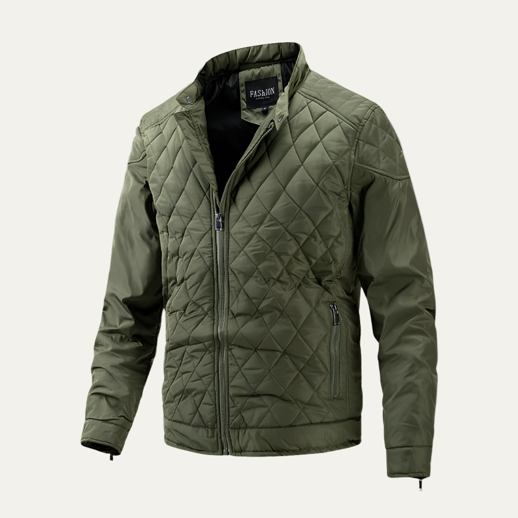 Men’s Warm Stand Collar Cotton Padded Bomber Jacket