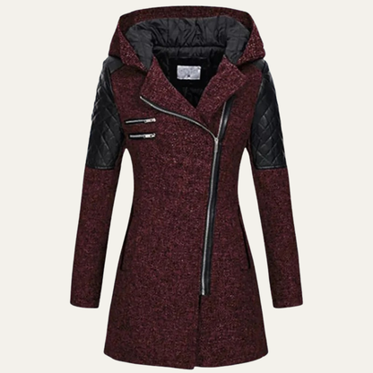 Women’s Mid Length Asymmetrical Zip Winter Coat
