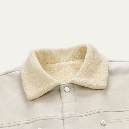 The Sicilia Men’s Fleece Lined Suede Sherpa Jacket with Shearling Collar