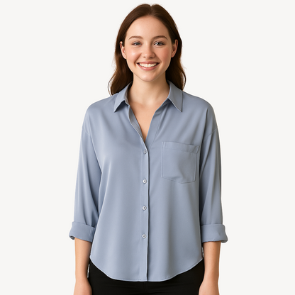 Women's Button-Down Satin Shirt